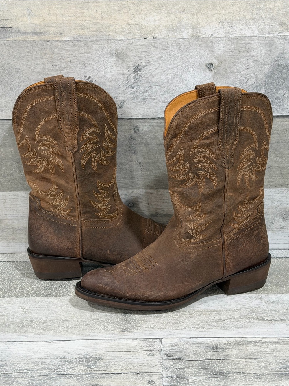 TECOVAS The Annie Kid Cow Girl Boots - Cafe - Sz - 3 Youth